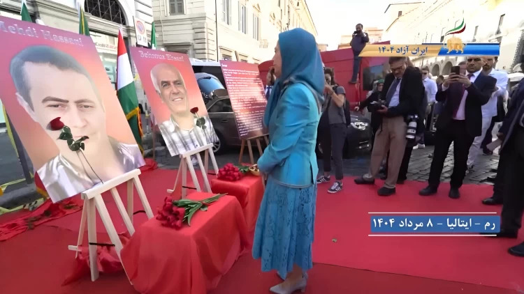 دیدار خانم مریم رجوی از نمایشگاهها در ایتالیا - ۸ مرداد ۱۴۰۴ - پیام به جان جانان حاضر حاضر تا پایان  قسم بخون یاران ایستاده ایم تا پایان