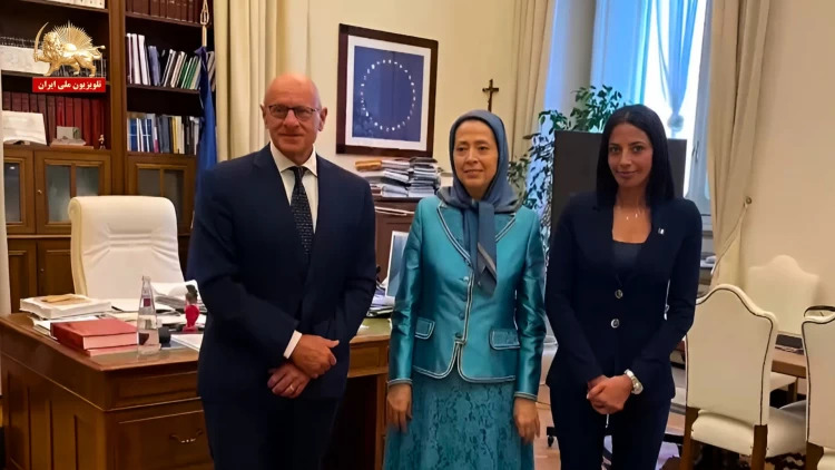  دیدار و گفتگوی خانم مریم رجوی با آقای فابیو رامپلی معاون پارلمان ایتالیا و خانم گروپیونی عضو کمیسیون خارجه